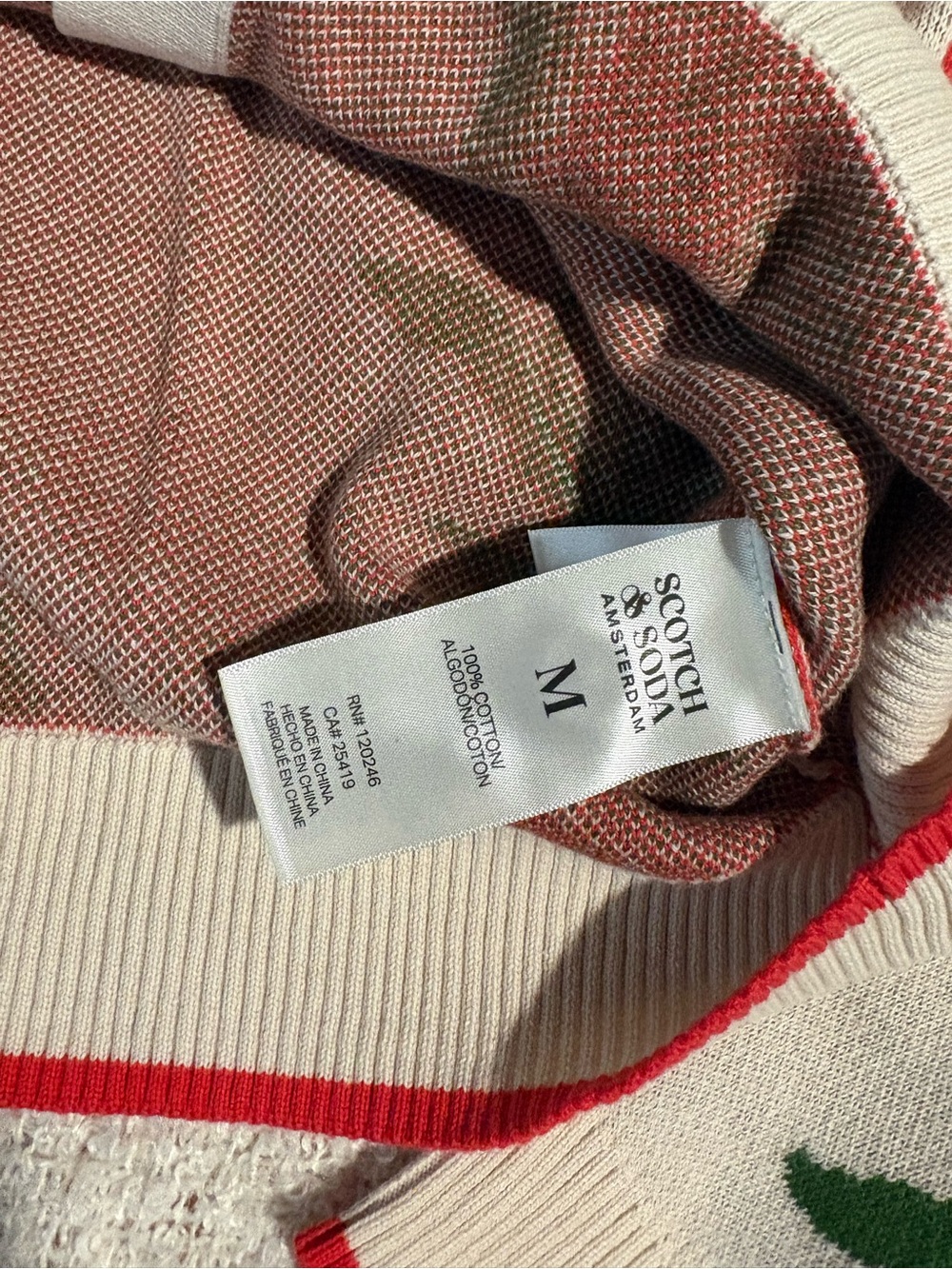 Scotch & Soda Poinsettia Crewneck 100% Cotton Cardigan Sweater Size Med-NWT - Picture 14 of 16